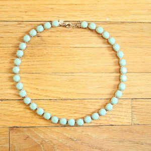 Banana Republic Adjustable Opaque Sea Green faux gems necklace with gold metal